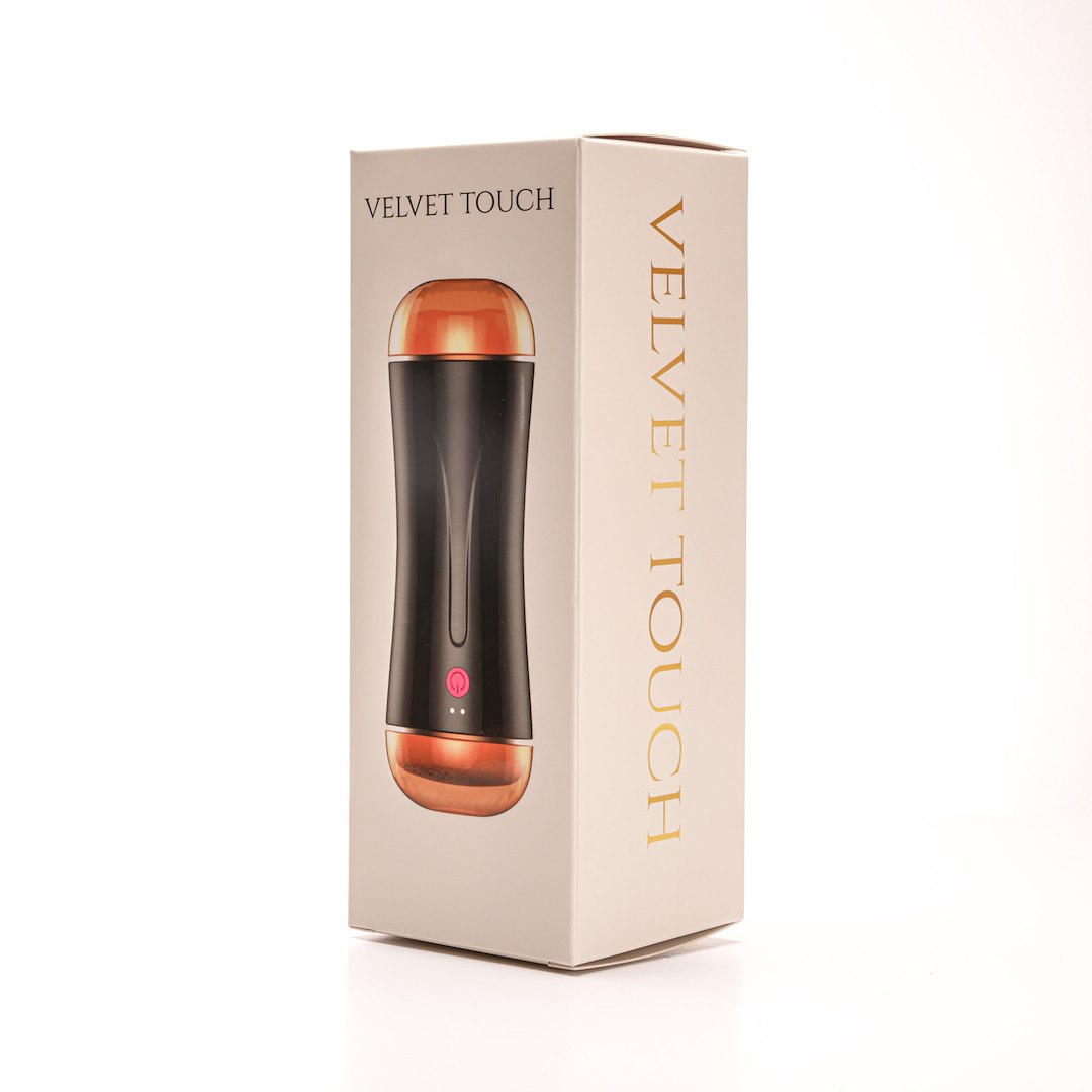 Velvet Touch - Masturbator Z Wibracj¹ Dwustronny Wagina Anus  Cyberskóra £adowany Usb Czarny