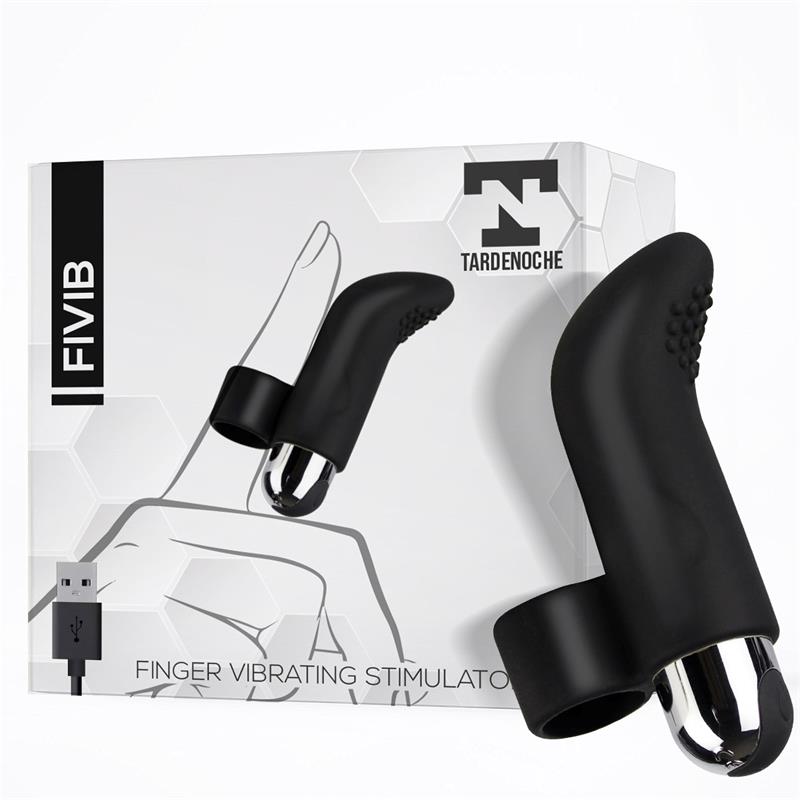 TARDENOCHE - Fivib Finger Vibrating Stimulator USB Silicone Black