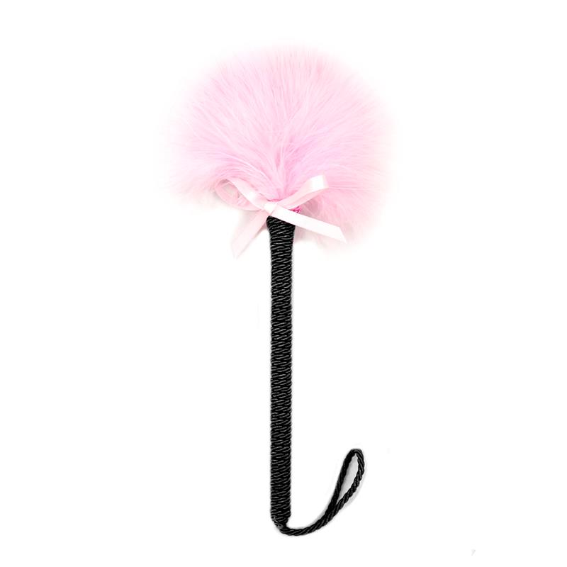 LATETOBED BDSM LINE - Feather Tickler with Bow 25 cm Pink