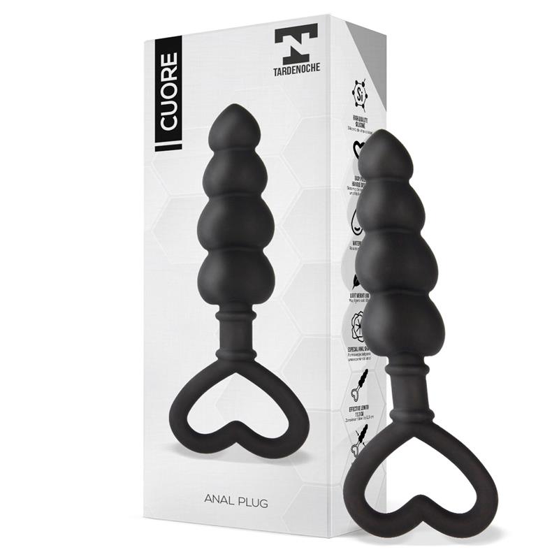 TARDENOCHE - Cuore Anal Plug Silicone Black