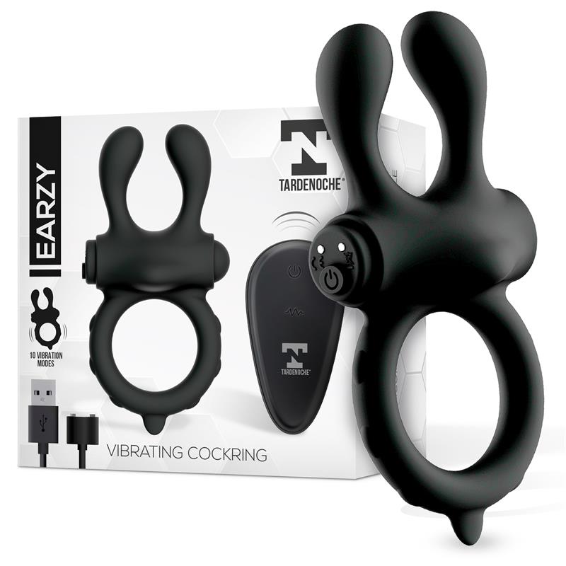TARDENOCHE - Earzy Vibrating Penis Ring with Remote Control USB Magnetic Silicone