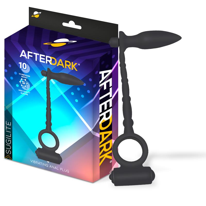 AFTERDARK - Sugilite Vibrating Anal Plug with Penis Ring with vibration