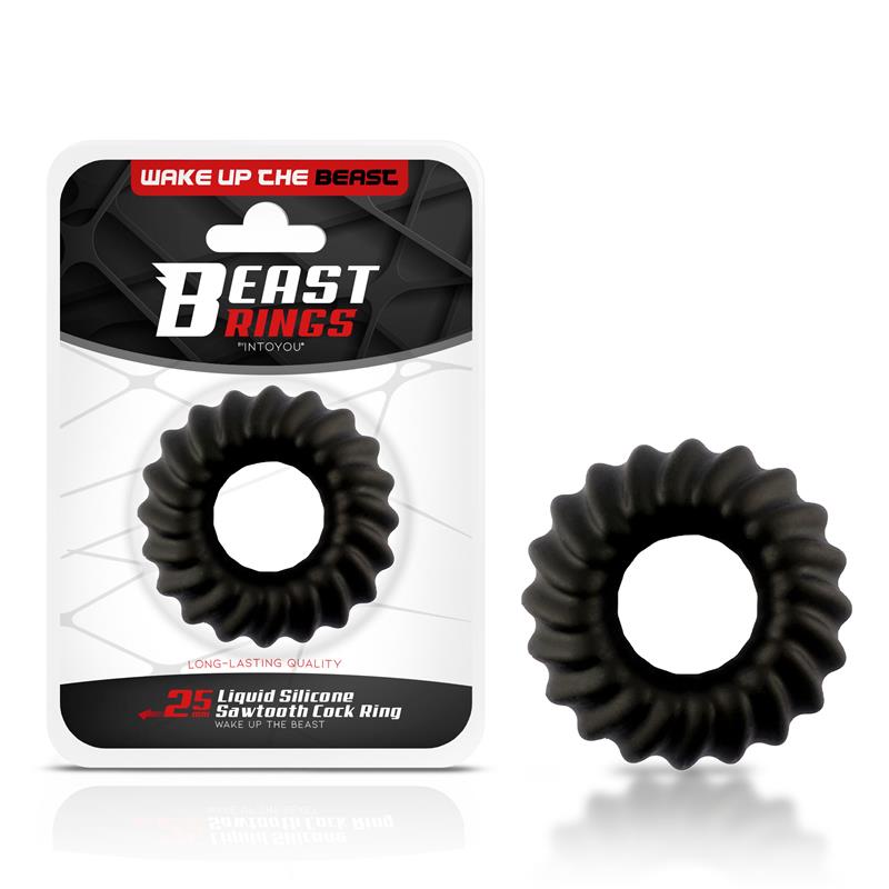 BEAST RINGS - Penis Ring Sawtooth Liquid Silicone 25 mm