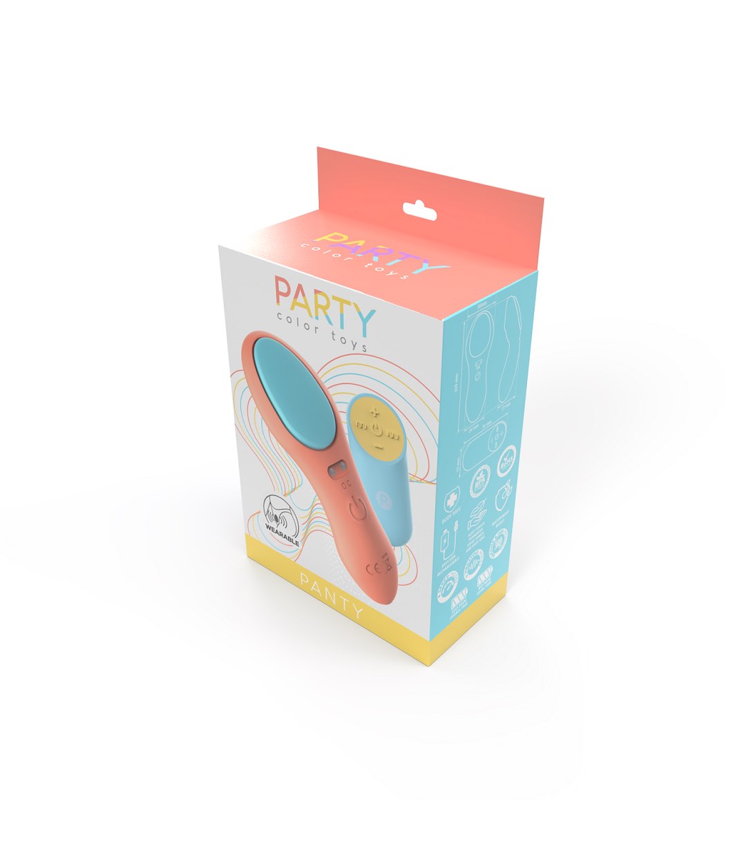 PARTY COLOR TOYS - PANTY VIBRATOR WITH CORAL USB CONTROL — zdjęcie 3