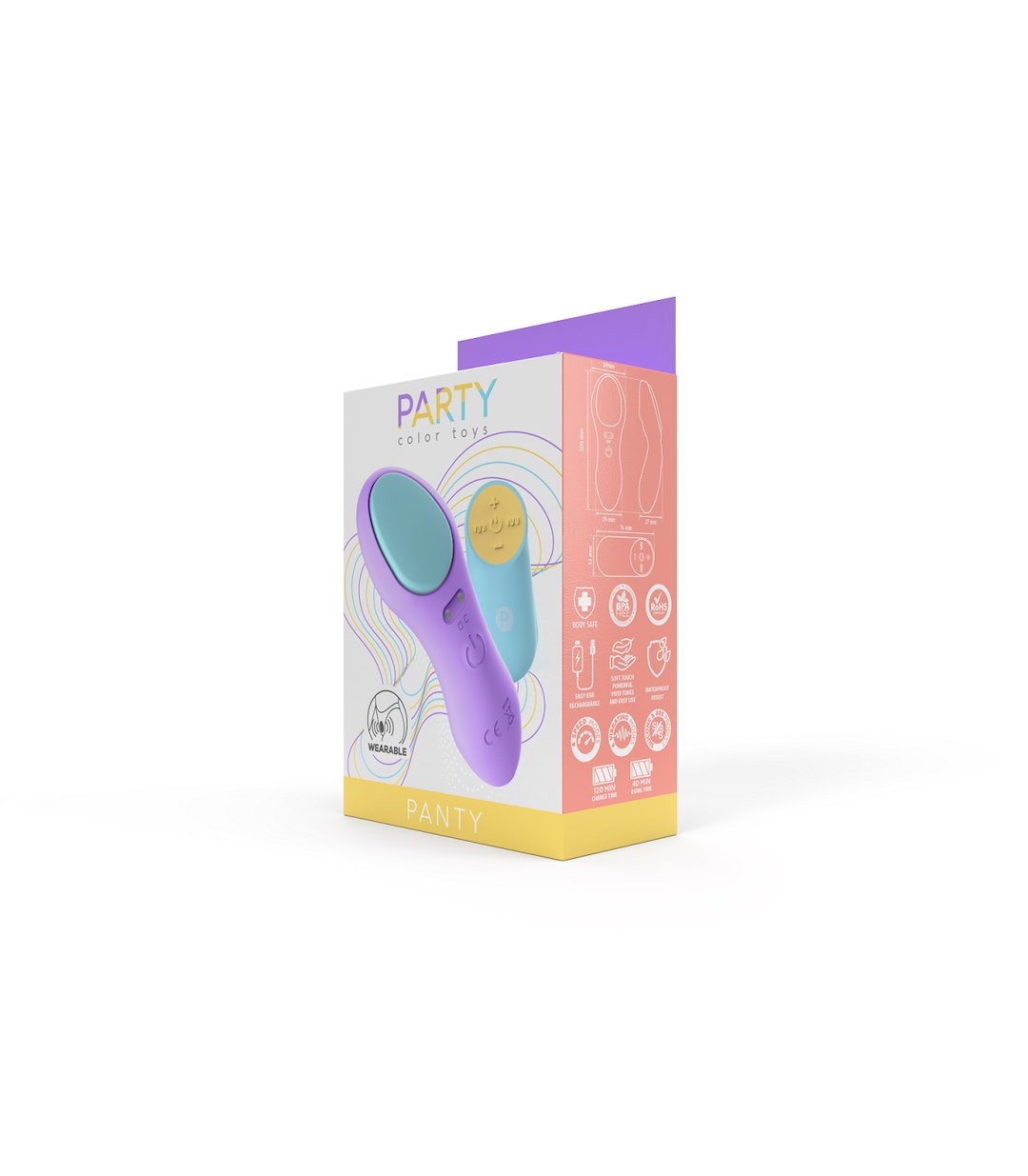 PARTY COLOR TOYS - PANTY VIBRATOR WITH LILA USB CONTROL