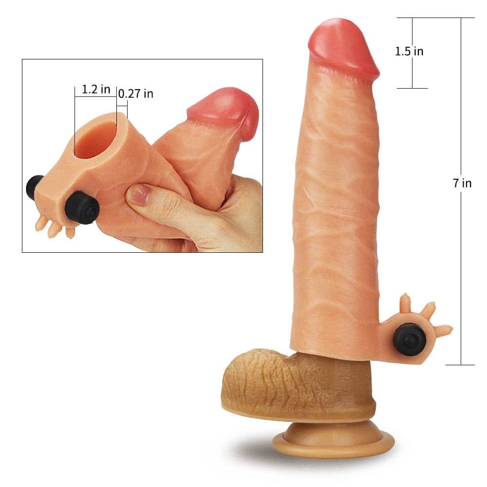 Silikonowa nak³adka Lovetoy 19,3cm z wibracjami — zdjęcie 3