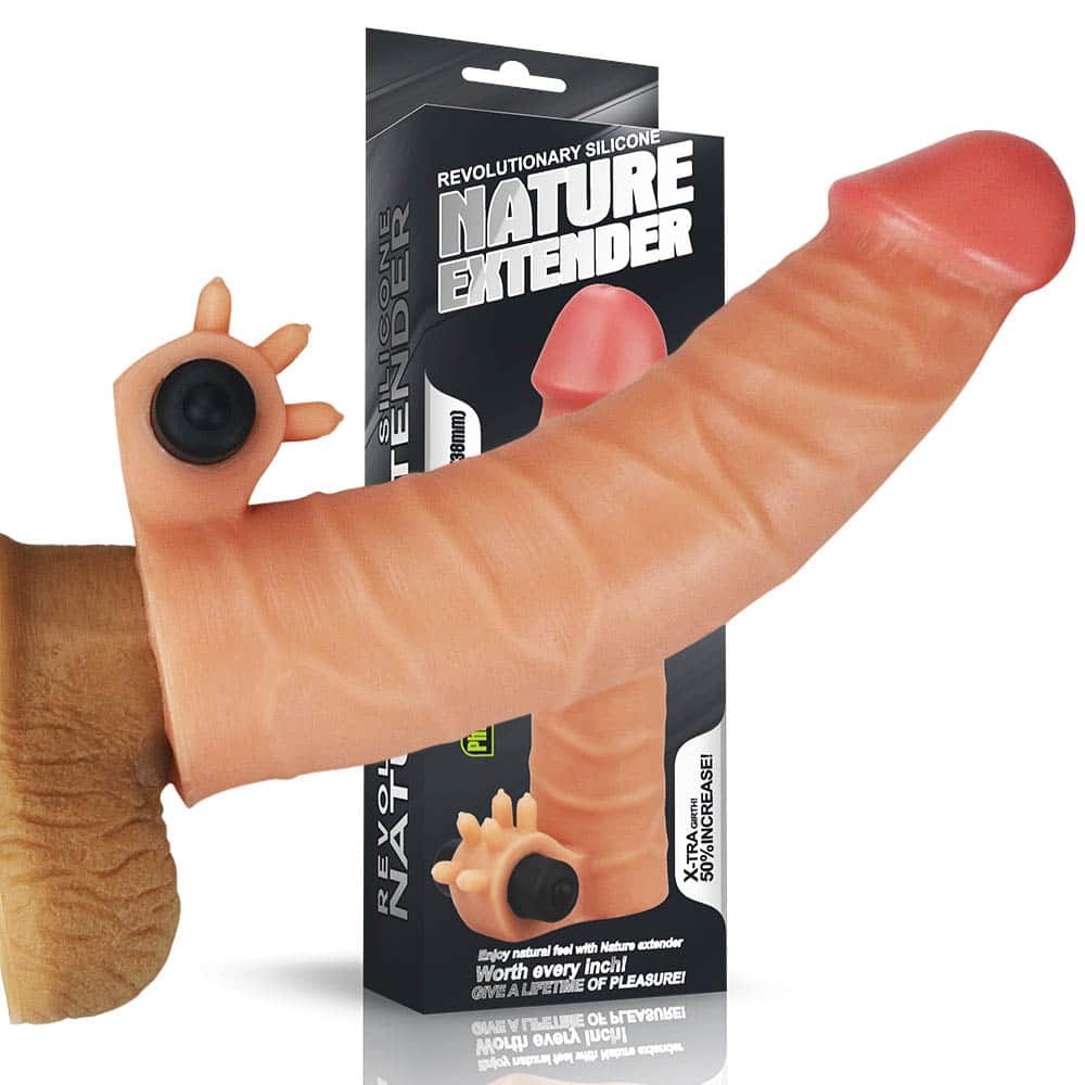 Silikonowa nak³adka Lovetoy 19,3cm z wibracjami — zdjęcie 4