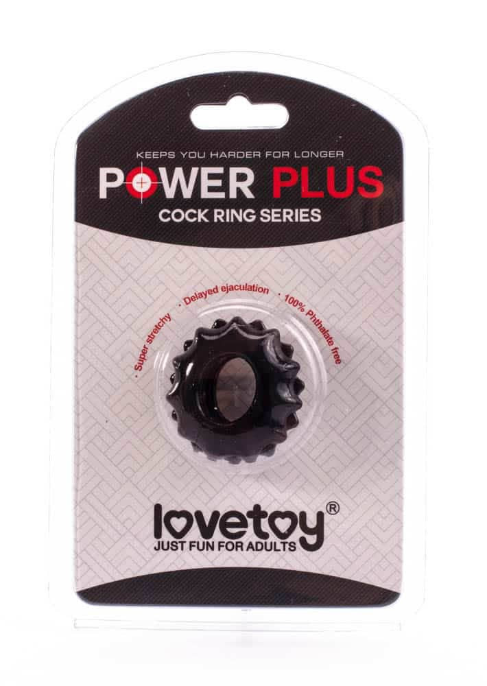 Piercieñ na penisa Lovetoy Power Plus czarny r. 1,7cm — zdjęcie 2