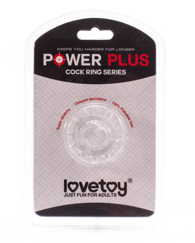 Piercieñ na penisa Lovetoy Power Plus przezroczysty r. 1,6cm — zdjęcie 2