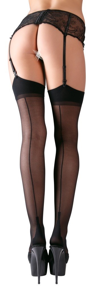 Cottelli Legwear - Poñczochy ze szwem czarne 1 — zdjęcie 2