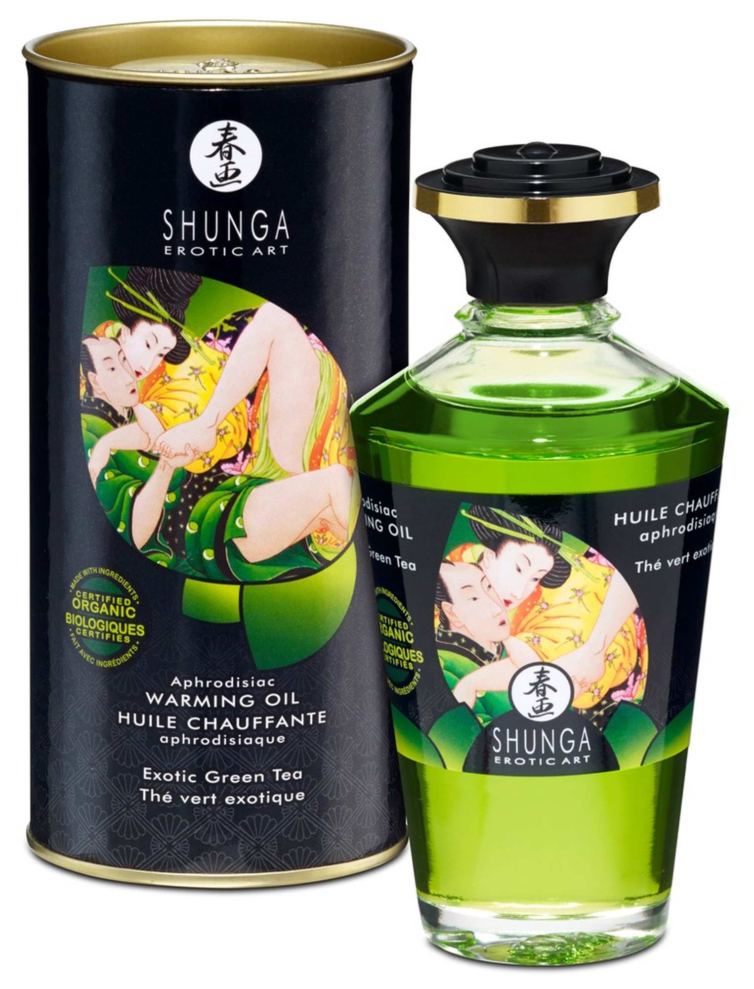 Shunga warming oil exotic green tea 100ml
