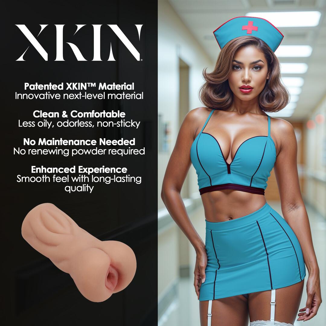 XKIN by Shots - Carreer Girls - Naughty Nurse Trixie Nightshift - TPE Small Masturbator - 130g - Tan — zdjęcie 4