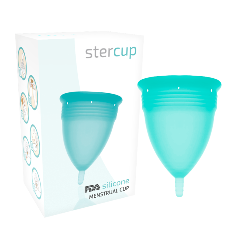 STERCUP - SILIKONOWA KUBECZKA MIESIECZNA FDA AKWAMARYNA - ROZMIAR L — zdjęcie 2