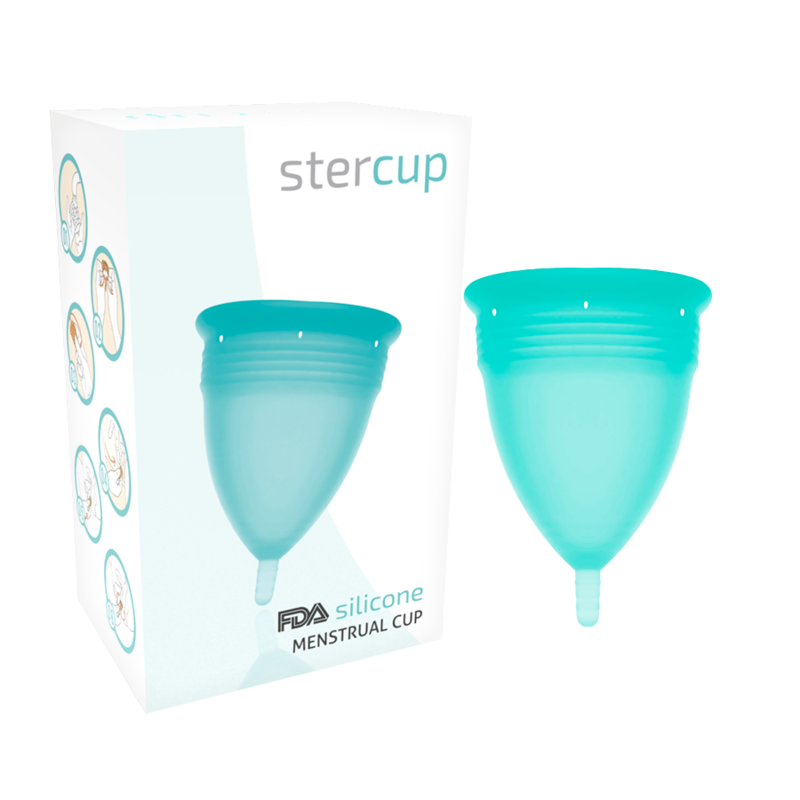 STERCUP - SILIKONOWA KUBECZKA MIESIECZNA FDA AKWAMARYNA - ROZMIAR S — zdjęcie 2