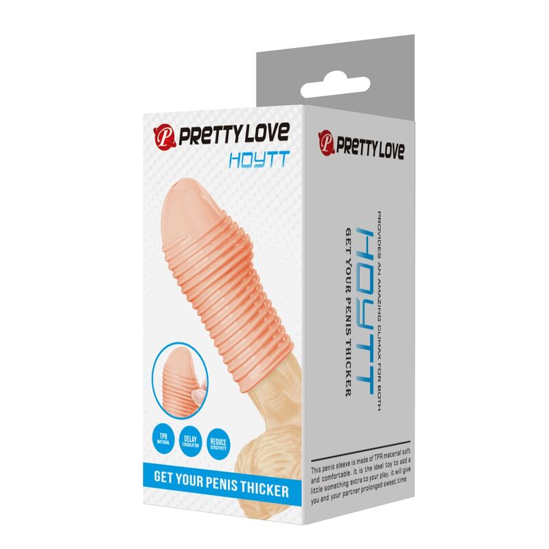 PRETTY LOVE - GORĄCA RĘKAWICA NA PENISA, KTÓRA ZDOBYWA GRUBSZY PENIS NATURALNY KOLOR — zdjęcie 3