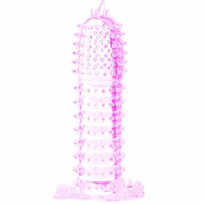BAILE - OSLONA NA PENIS Z ROZOWYMI PUNKTAMI STYMULUJACYMI 14 CM