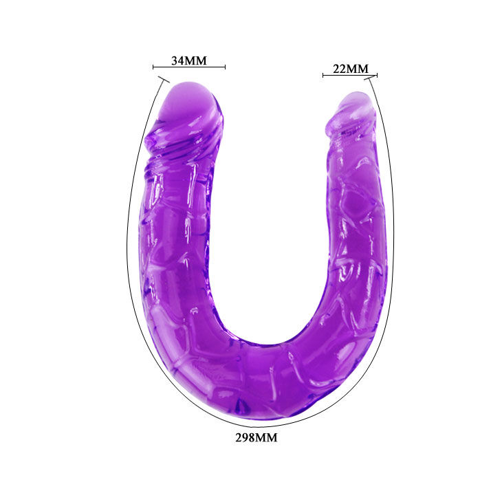 BAILE - PODWOJNY DILDO W LILIOWEJ ELASTYCZNEJ JELLY — zdjęcie 4