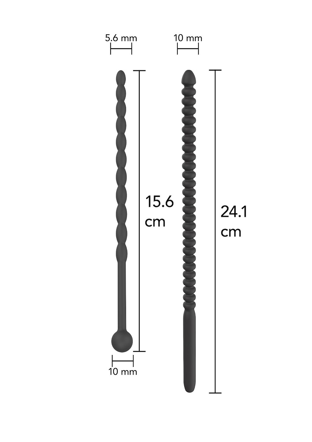 Hidden Desire - Ribbed Penis Dilator Set 2 pcs — zdjęcie 4