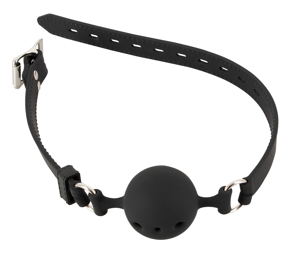 Czarny silikonowy knebel kula Bad Kitty r. 4cm — zdjęcie 3