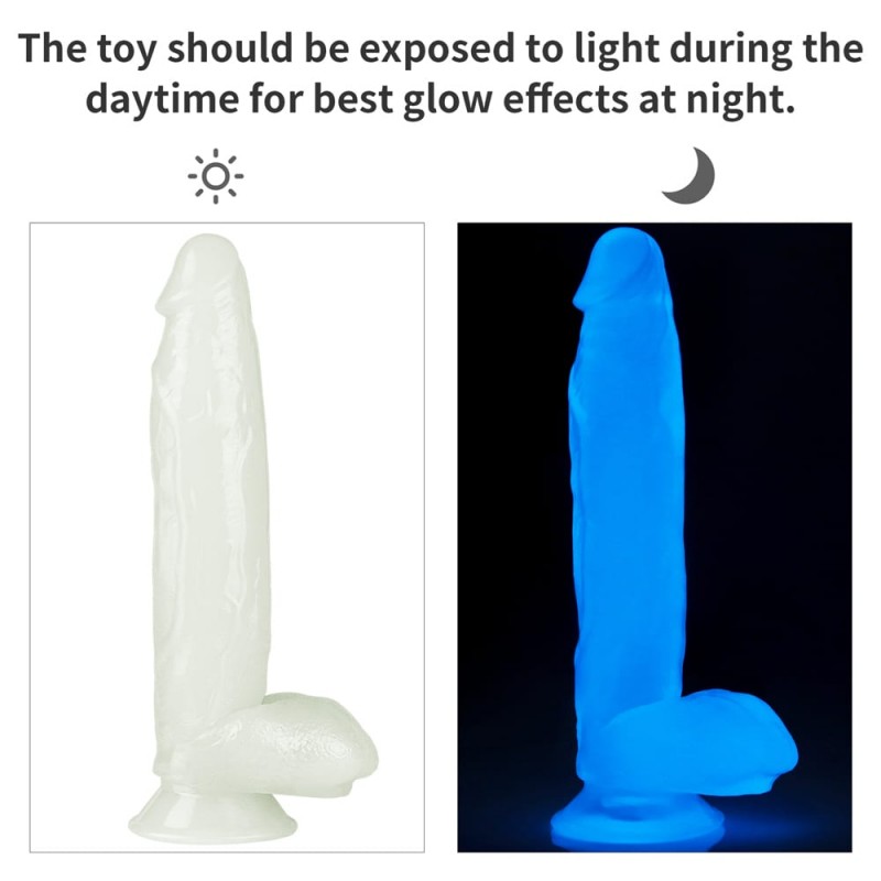 Dildo z przyssawk¹ wiec¹ce w ciemnoci Lumino Play 26 cm Lovetoy — zdjęcie 3