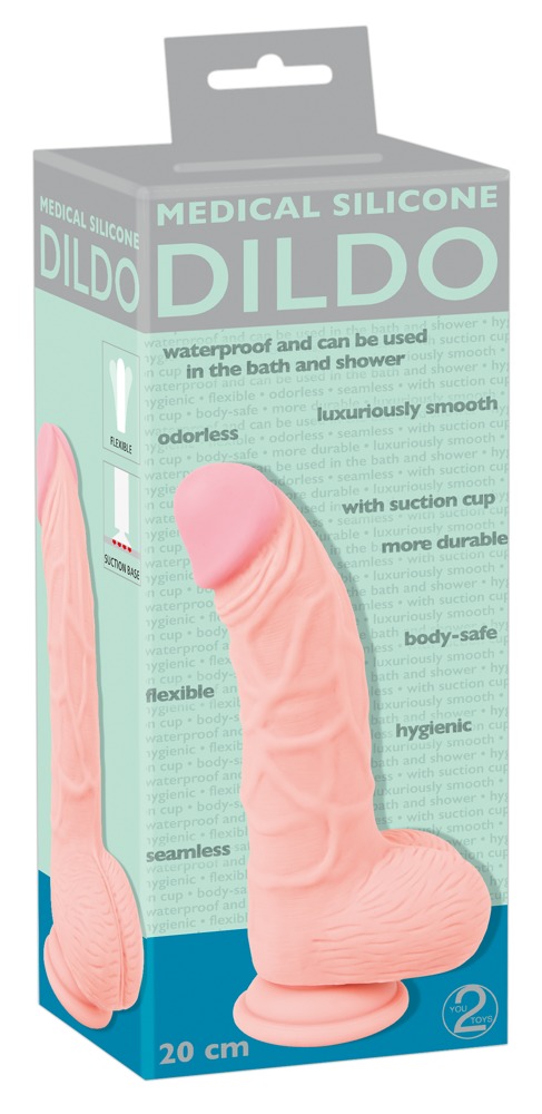 Medical Silicone - Dildo silikonowe medyczne z przyssawk¹ 20 cm