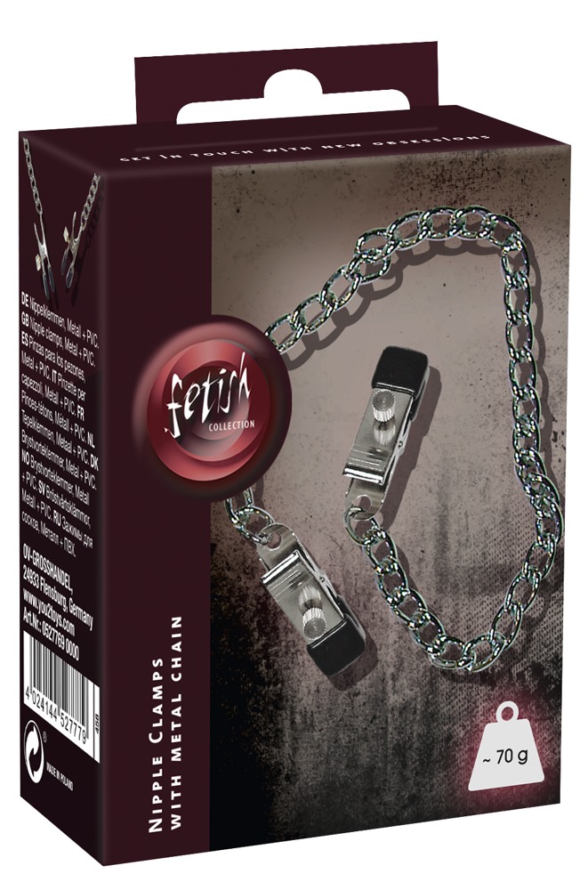 Fetish Collection - £añcuszek z klamerkami na sutki