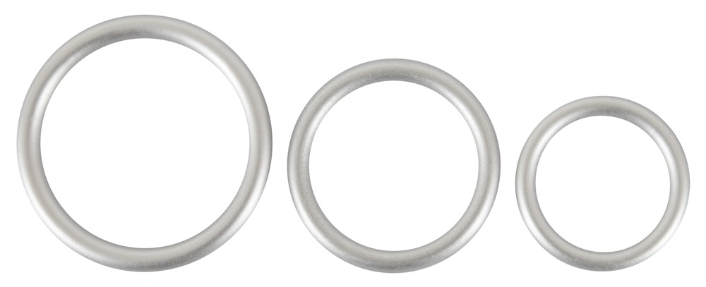You2Toys - Komplet 3 metalicznych piercieni z silikonu — zdjęcie 2