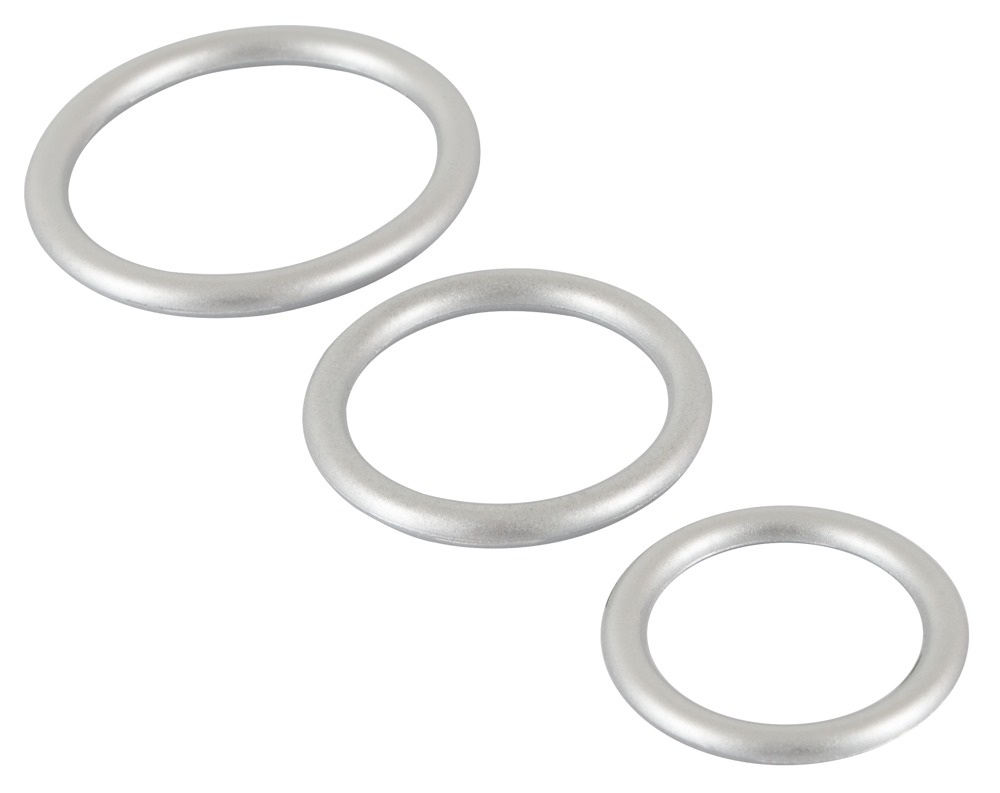 You2Toys - Komplet 3 metalicznych piercieni z silikonu — zdjęcie 3