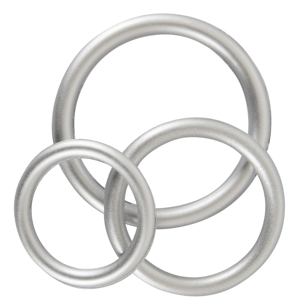You2Toys - Komplet 3 metalicznych piercieni z silikonu — zdjęcie 4