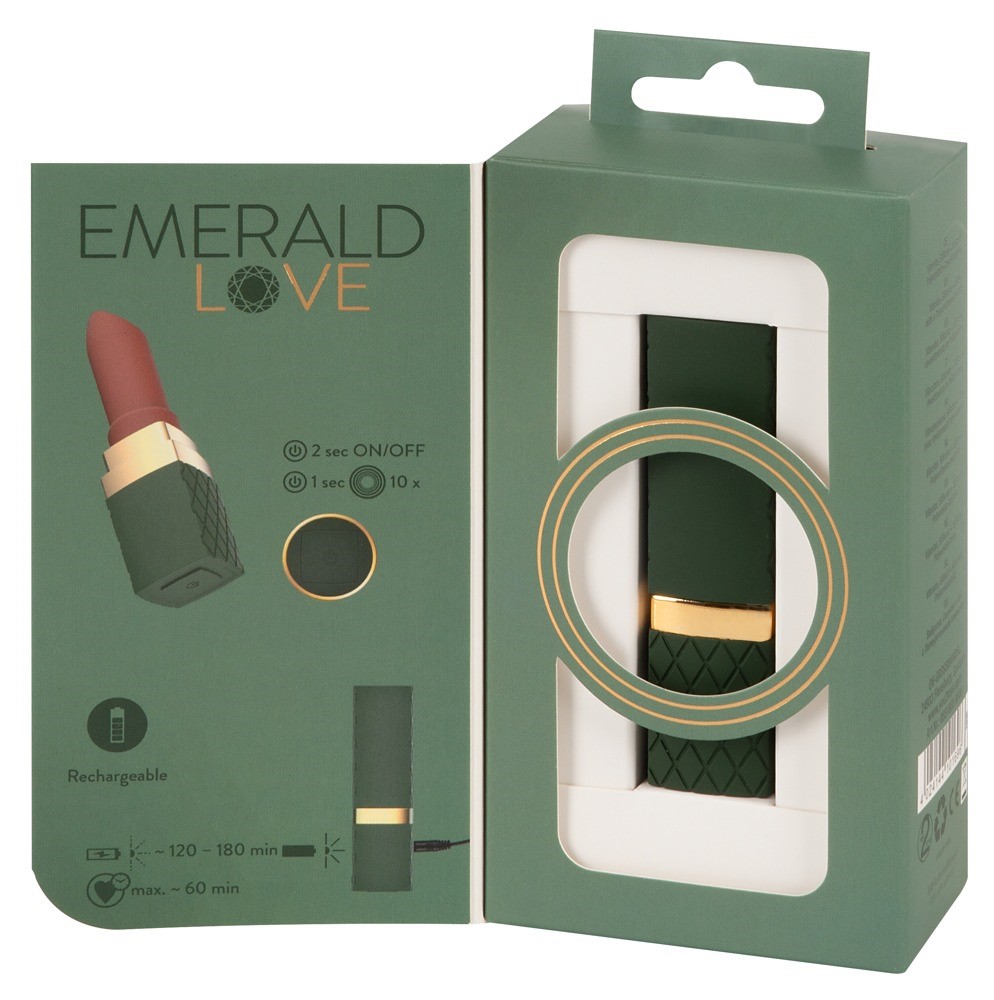 Wibrator Luxurious Lipstick 8,5cm Emerald Love — zdjęcie 3