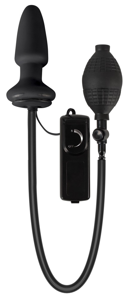 You2Toys - Korek analny lateksowy z wibracjami pompowany Fanny Hill's 12 cm czarny — zdjęcie 2