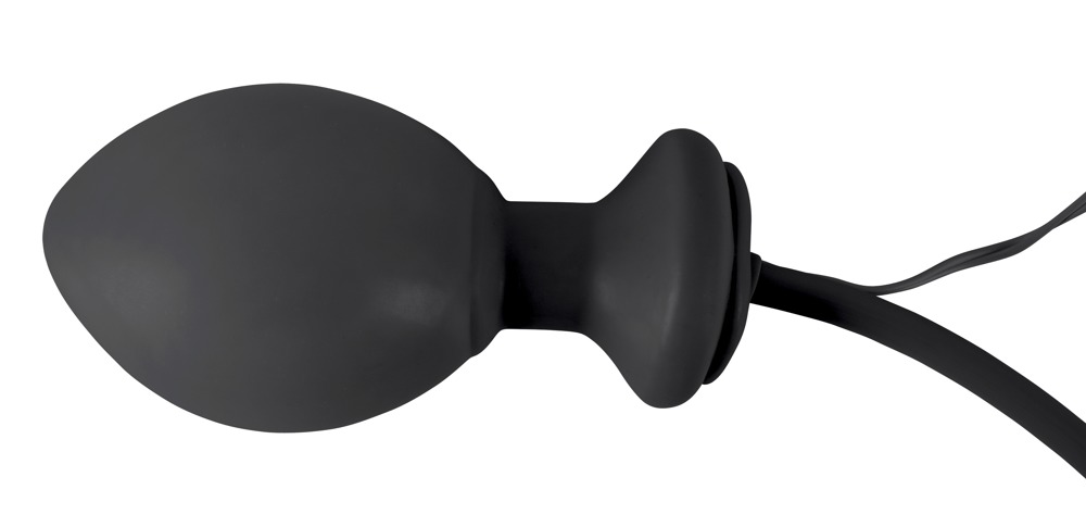 You2Toys - Korek analny lateksowy z wibracjami pompowany Fanny Hill's 12 cm czarny — zdjęcie 4