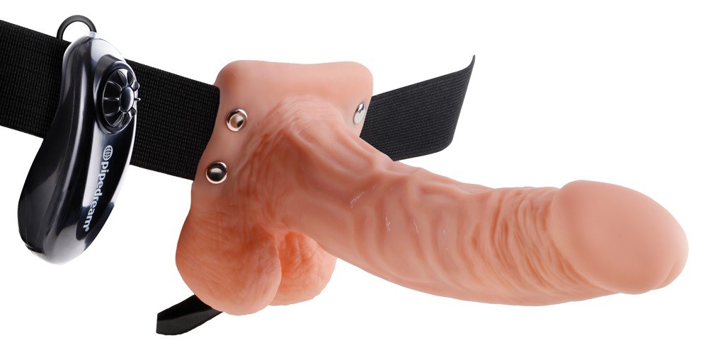 Fetish Fantasy Series - FF Hollow Strap On z wibracjami d³. 19cm — zdjęcie 2