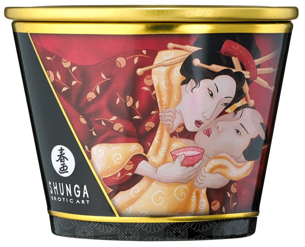 wieca do masa¿u Romance Sparkling Strawberry Wine 170ml Shunga — zdjęcie 3