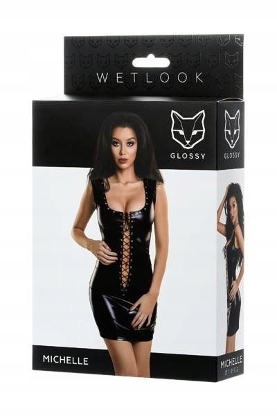 Toyfa - Glossy Shiny Wetlook dress with a lace MICHELLE