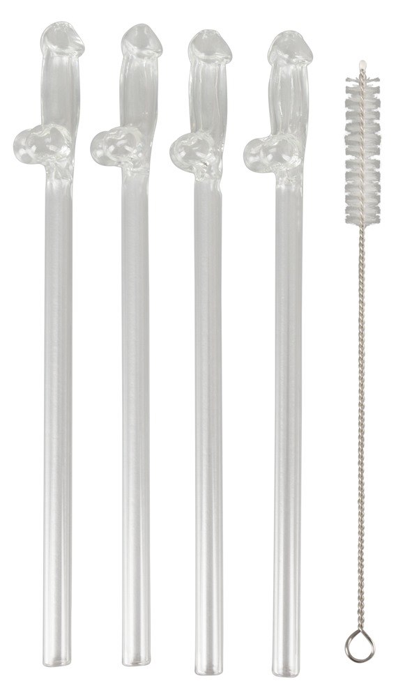 kein Label - Glass Drinking Straw Willy x 4 — zdjęcie 2