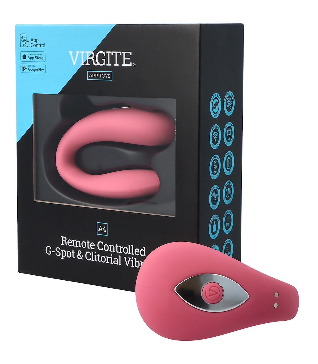 VIRGITE - HOLLOW STRAPS - A4 REMOTE CONTROLLED G-SPOT & CLITORIAL VIBRATOR