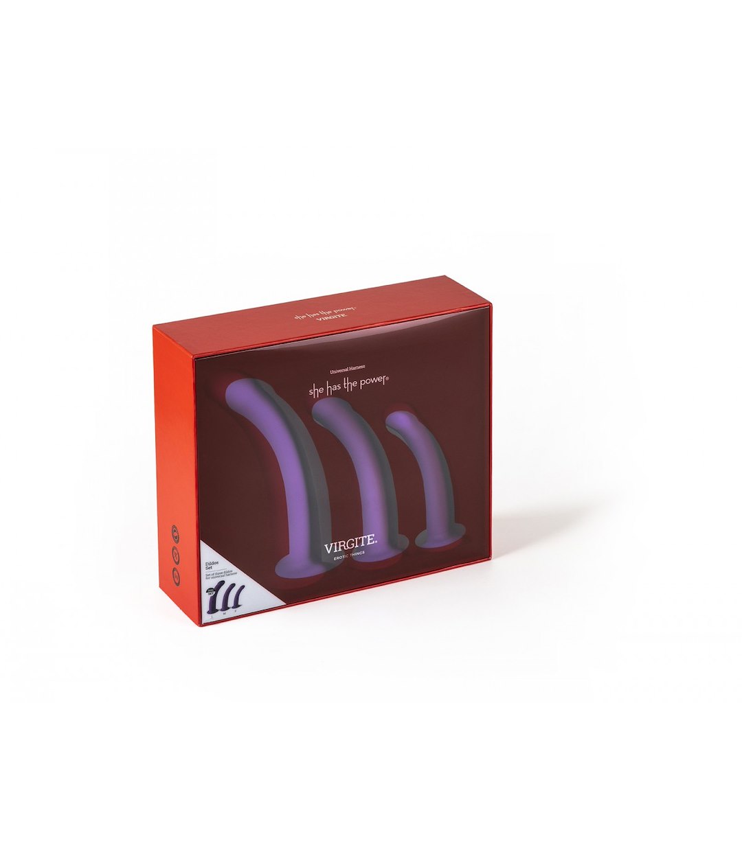 VIRGITE - SHE HAS THE POWER - SET OF 3 DILDOS SIZE S / M / L PURPLE