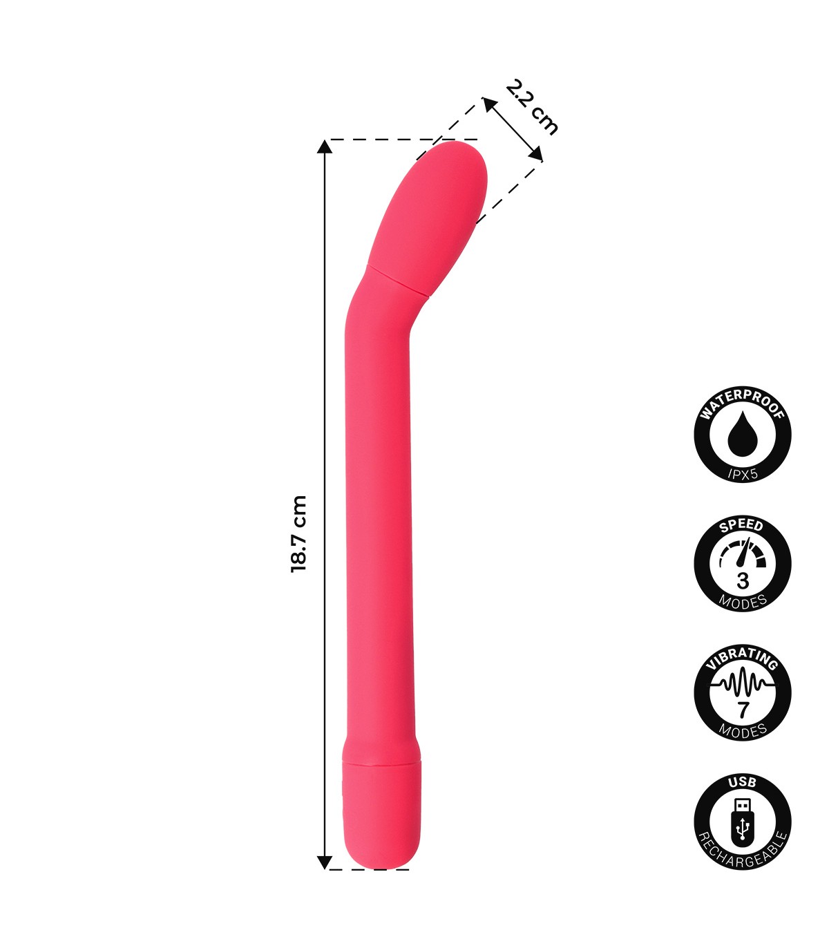 VIRGITE - ESSENTIALS - CARESS G-SPOT VIBRATOR PINK — zdjęcie 2