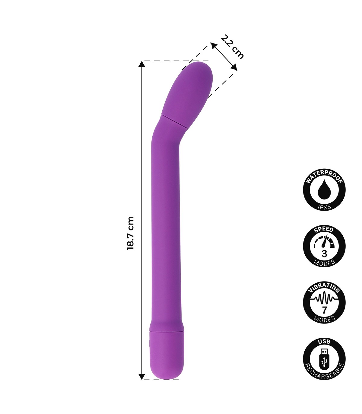 VIRGITE - ESSENTIALS - CARESS G-SPOT VIBRATOR PURPLE — zdjęcie 2