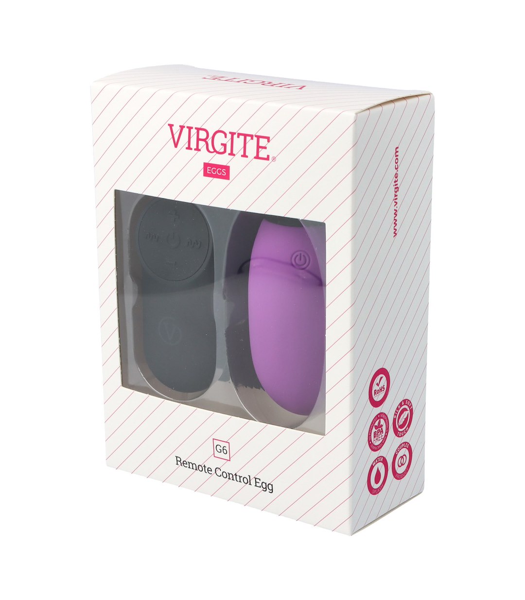 VIRGITE - EGGS - G6 RECHARGEABLE PURPLE VIBRATING EGG — zdjęcie 3