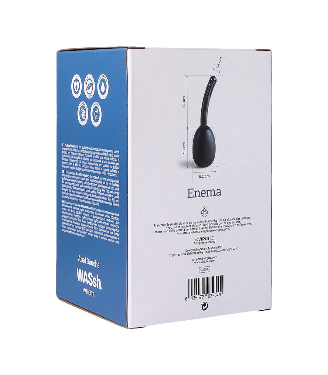 VIRGITE - WASSH - ENEMA ANAL CLEANING ORIFICES BLACK 150 ML — zdjęcie 4