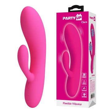 Party Up - Clare Wibrator króliczek z 30 funkcjami wibracji dla podwójnej stymulacji