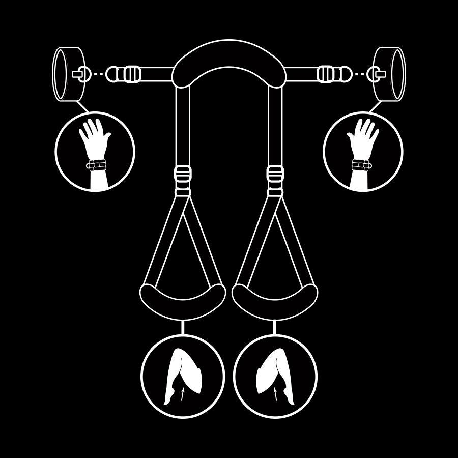 FETISH SUBMISSIVE - OPEN LEGS POSITION WITH NOPRENE LINING HANDCUFFS — zdjęcie 3