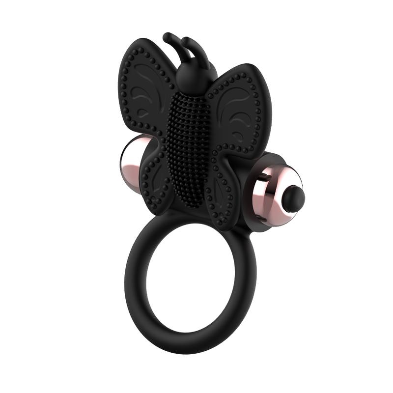 COQUETTE CHIC DESIRE - COCK RING BUTTERFLY WITH VIBRATOR BLACK/ GOLD — zdjęcie 2