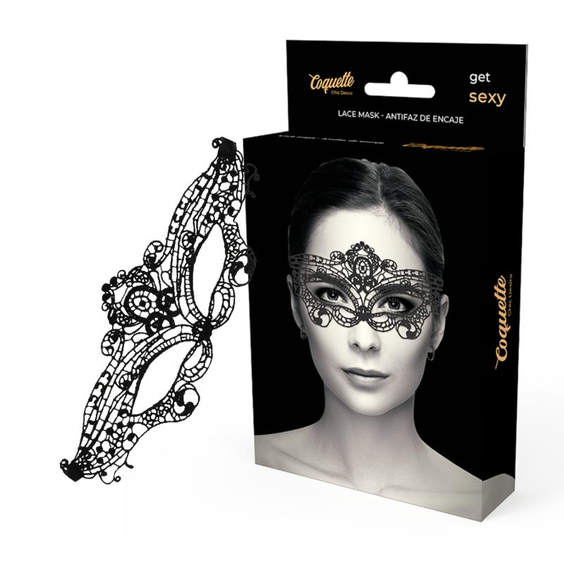 COQUETTE CHIC DESIRE - LACE MASK BLACK — zdjęcie 2