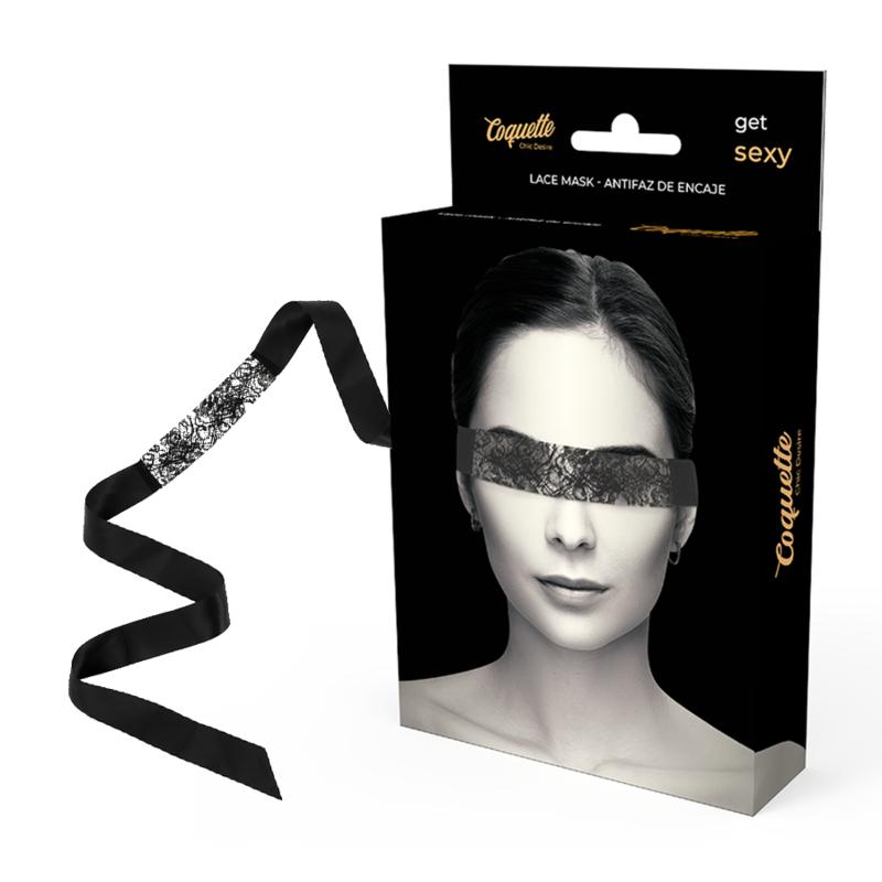 COQUETTE CHIC DESIRE - LACE MASK BLACK — zdjęcie 2