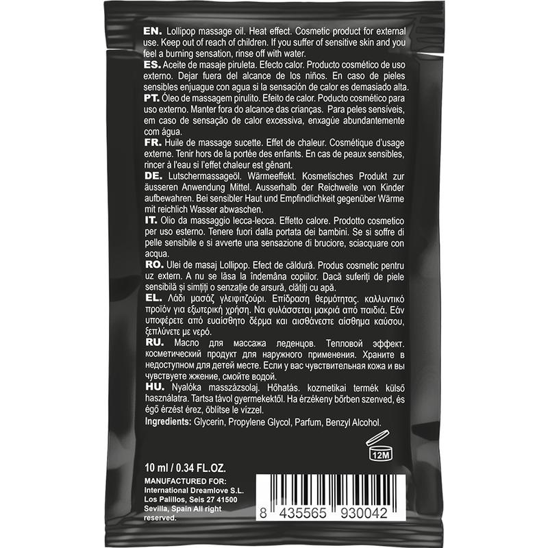 COQUETTE CHIC DESIRE - POCKET LOLLIPOP KISSABLE MASSAGE OIL HEATING SENSATION 10 ML — zdjęcie 2