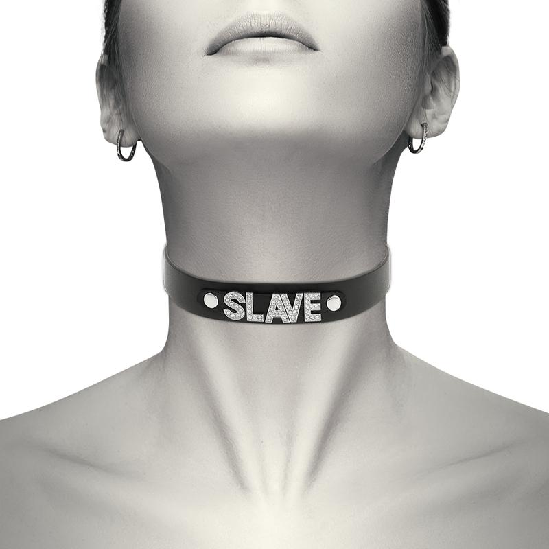 COQUETTE CHIC DESIRE - SLAVE VEGAN LEATHER CHOKER — zdjęcie 2