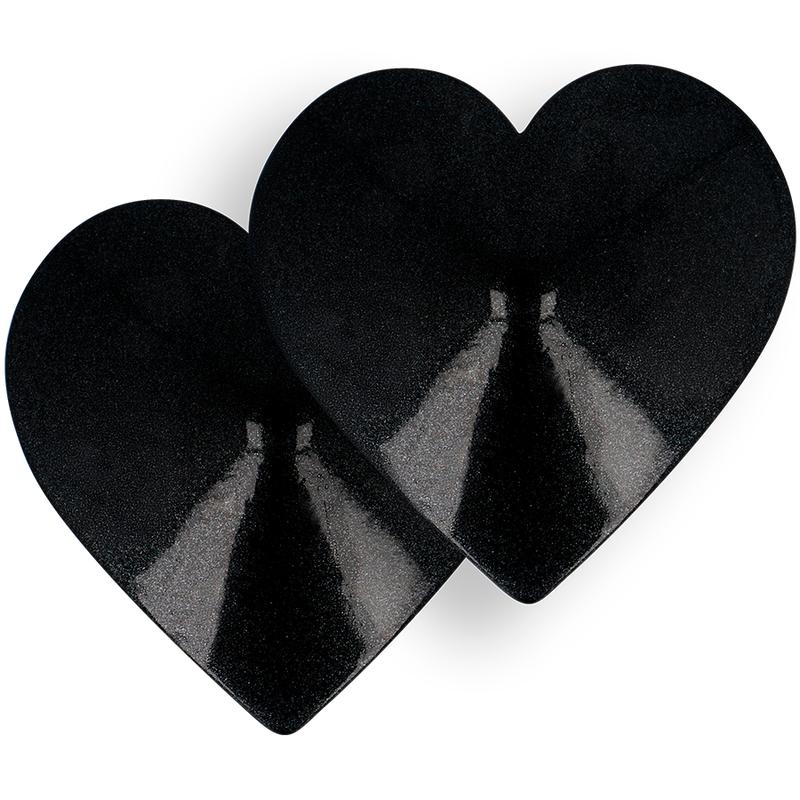 COQUETTE CHIC DESIRE - NIPPLE COVERS BLACK HEARTS — zdjęcie 2
